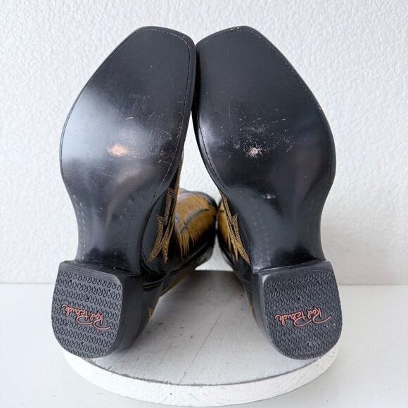 Rod Patrick Mens Cowboy Boots 11B Black Calf Leather Western #4 Heel Blunt Toe - Picture 8 of 16